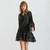 Deuxtwinstyle-robe-cor-enne-droite-pour-femmes-Flare-manches-O-cou-bouton-dentelle-Patchwork-robes-femme