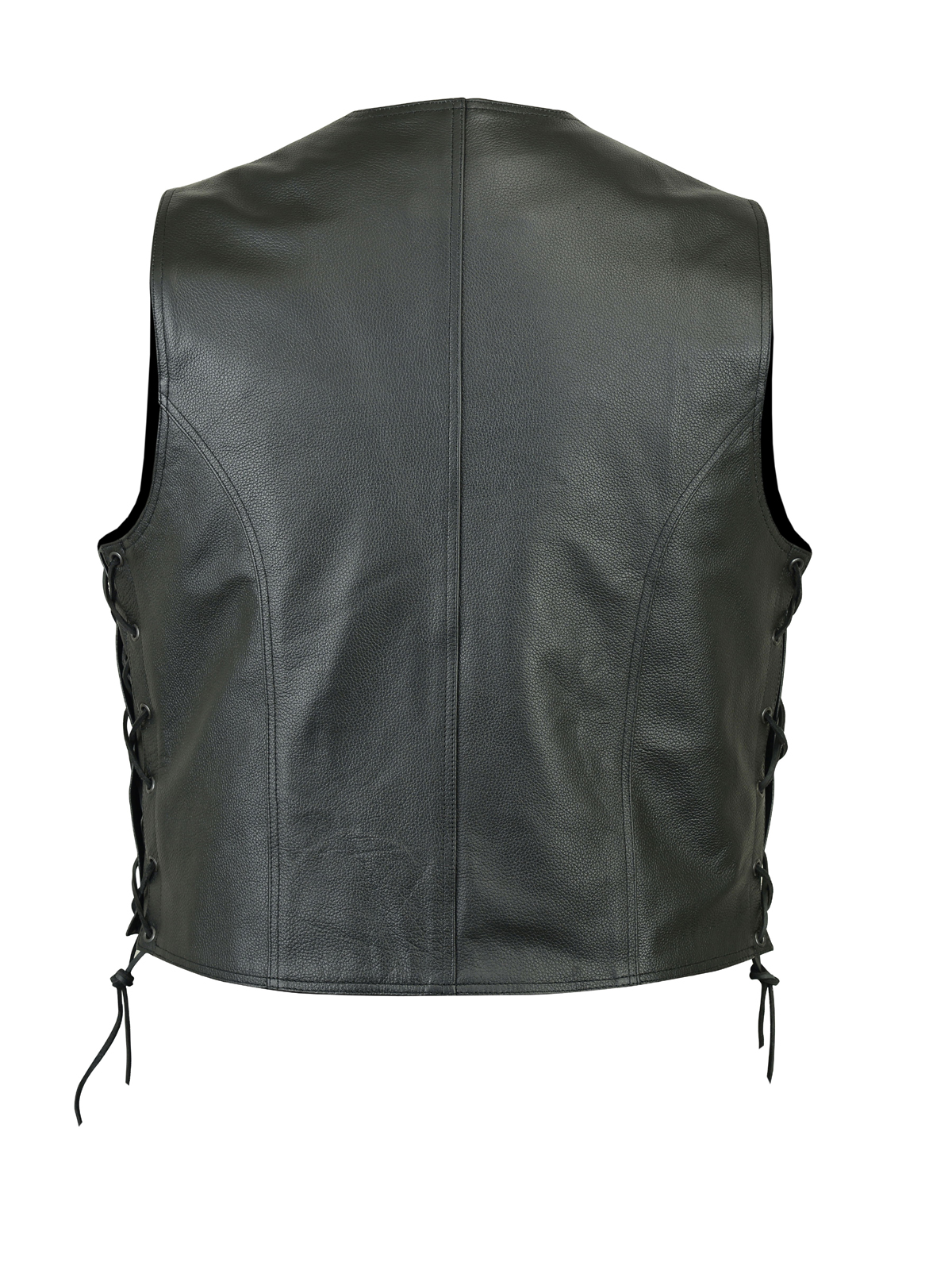 Gilet Cuir sans manche pour Biker en vachette pleine Fleur