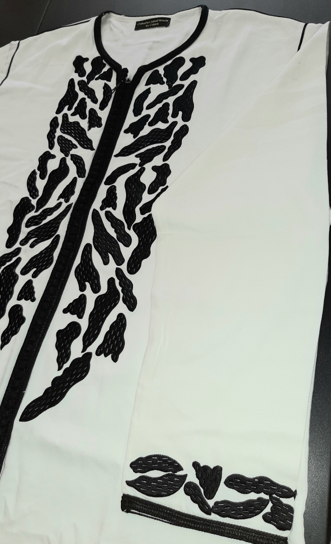 tunique-jabador-modele-ouarzazate-noir-blanc-collection-ismail-mounir