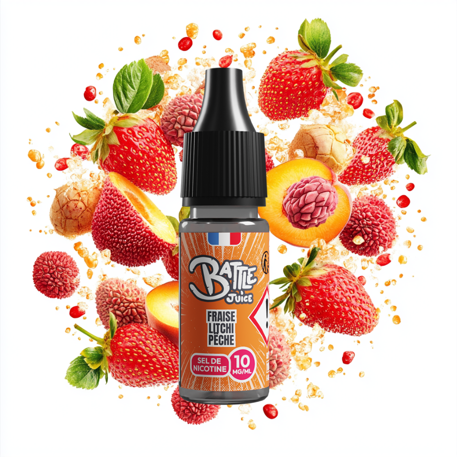 Battle Juice 10ml SDN - Fraise Litchi Pêche