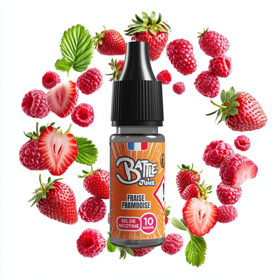Fraise Framboise 10ml Sel Nicotine Battle Juice - SELS DE NICOTINE - Holy  Vape