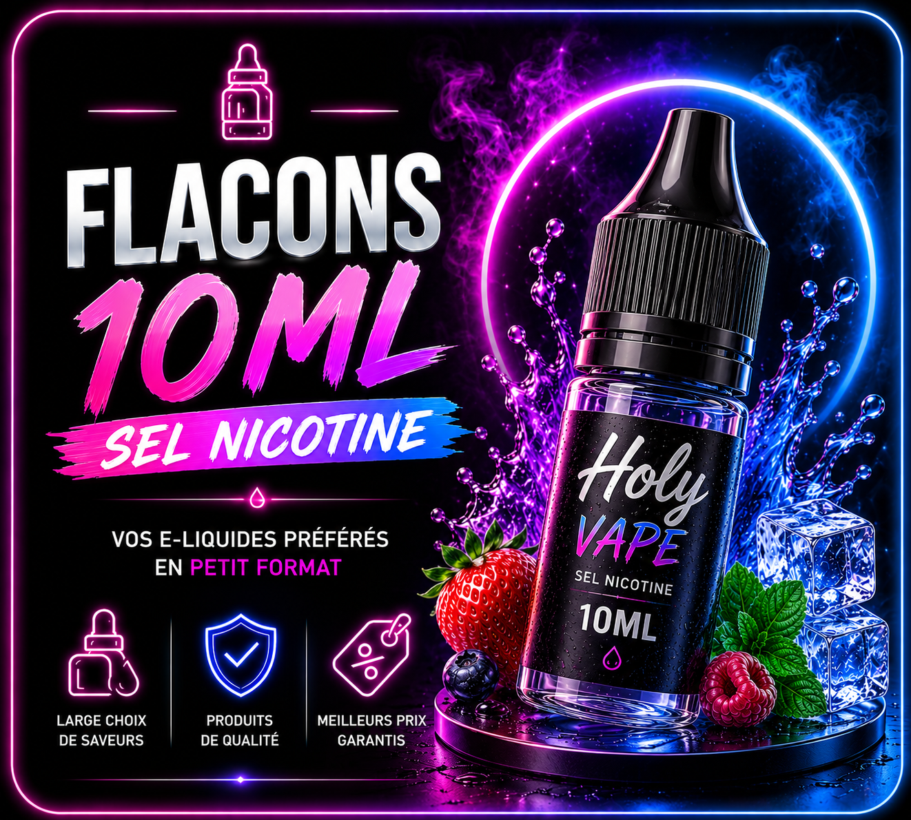 FLACONS 10ML SEL NICOTINE