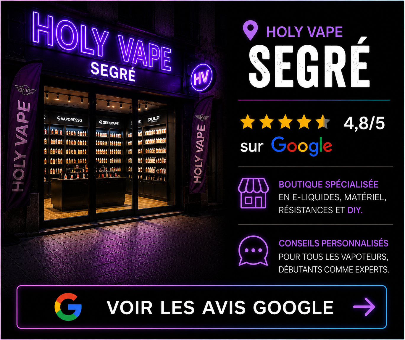 Avis Google Holy Vape Segré