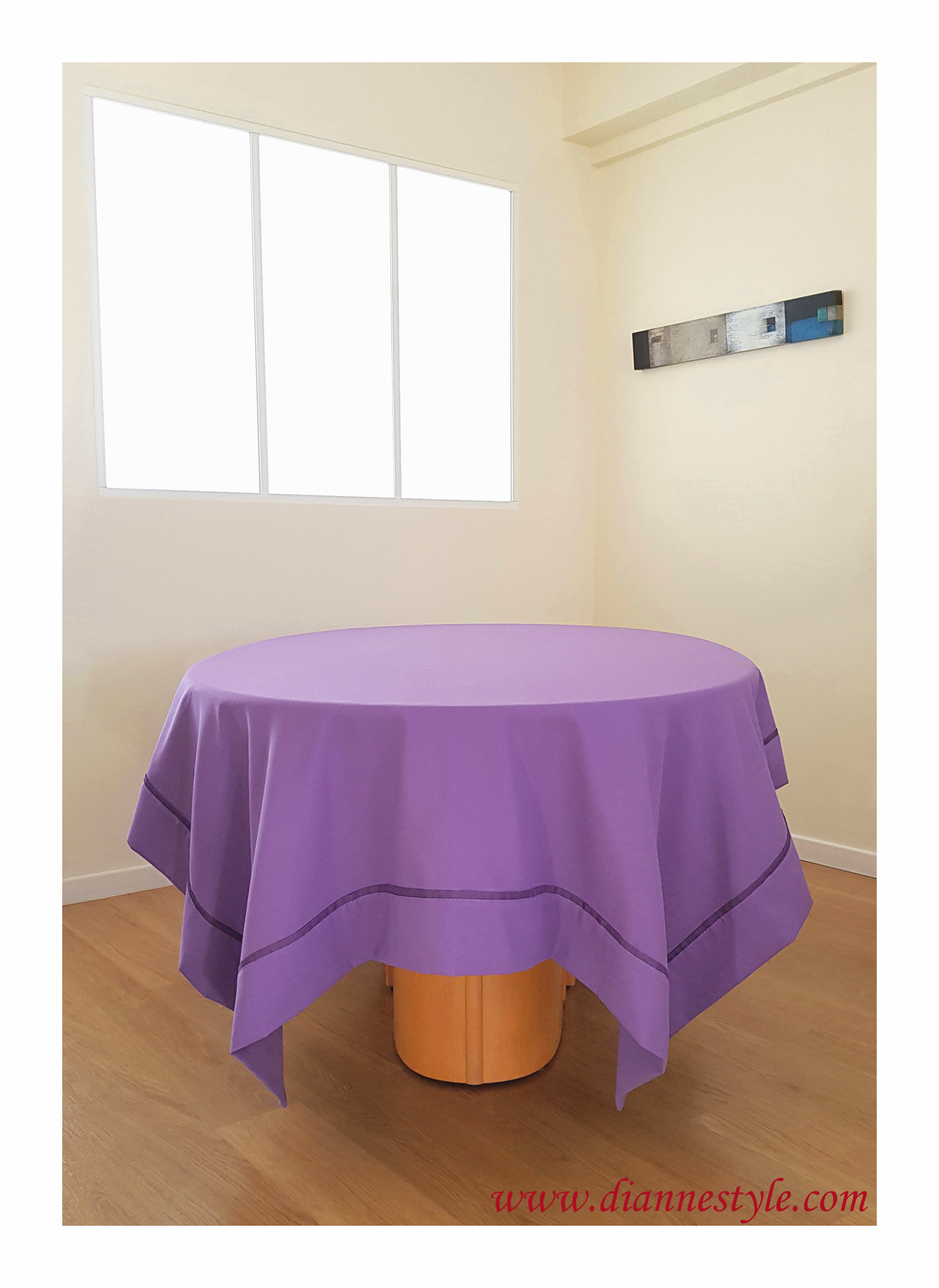 Nappe rectangulaire violette Lilas 150x250 cm. Réf. 325