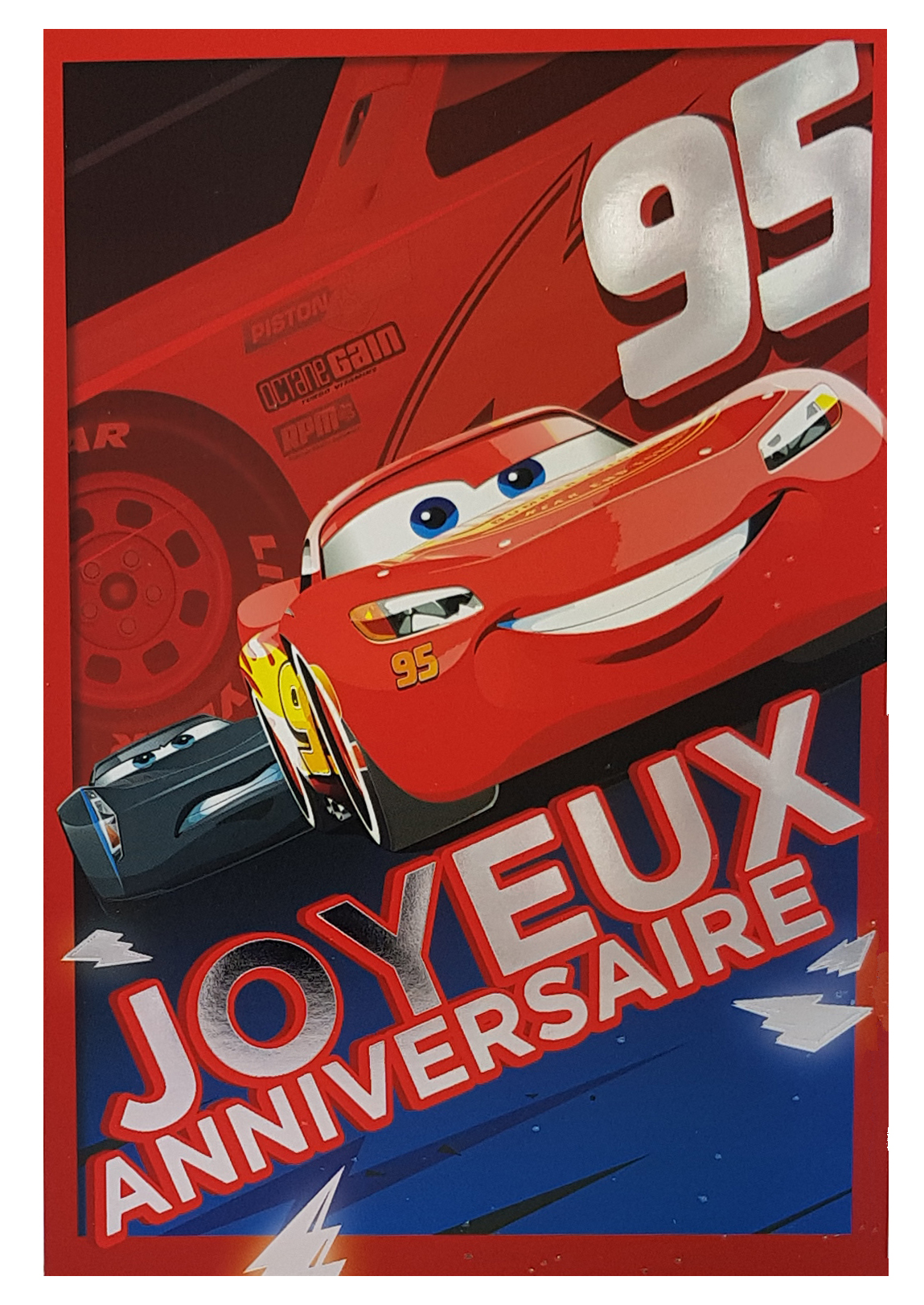 Carte de menu anniversaire Cars Disney Pixar-Flash McQueen. Réf. 82