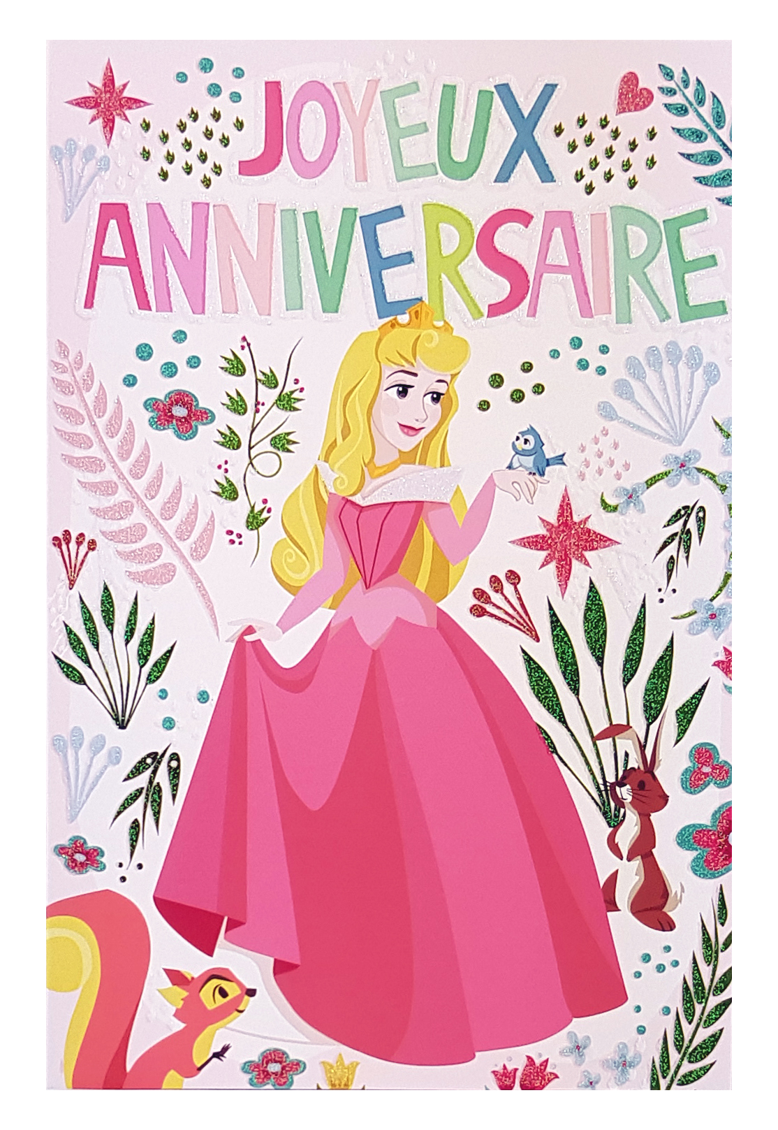 Carte de menu anniversaire Princesse Disney Aurore. Réf. 106