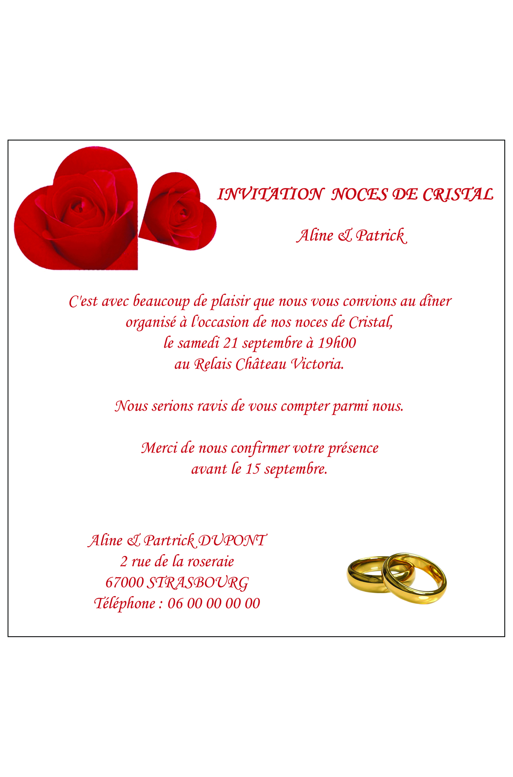 Invitation anniversaire mariage Roses rouges calques 090525 VF avec cadre pour site