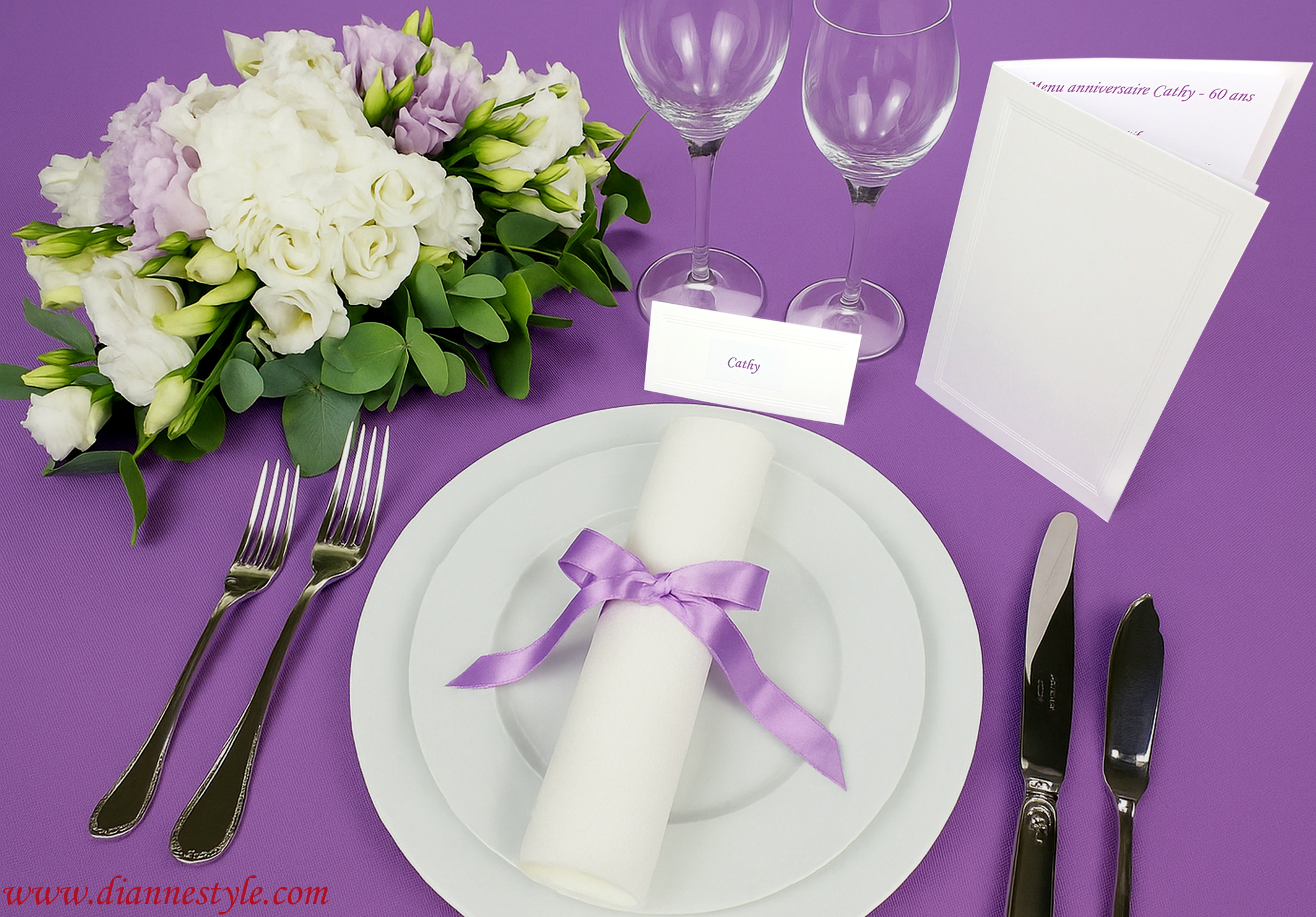 Déco table violette