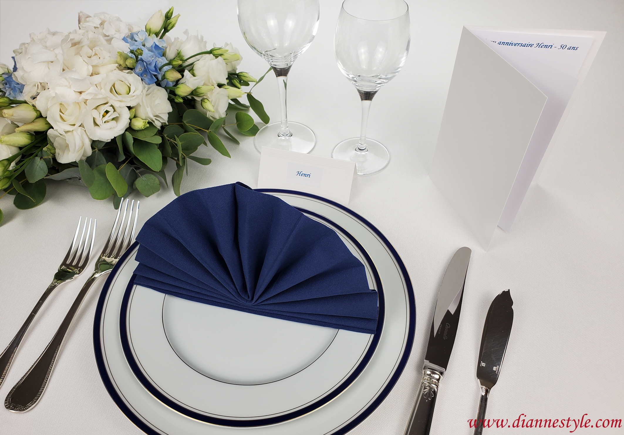 Déco table bleue