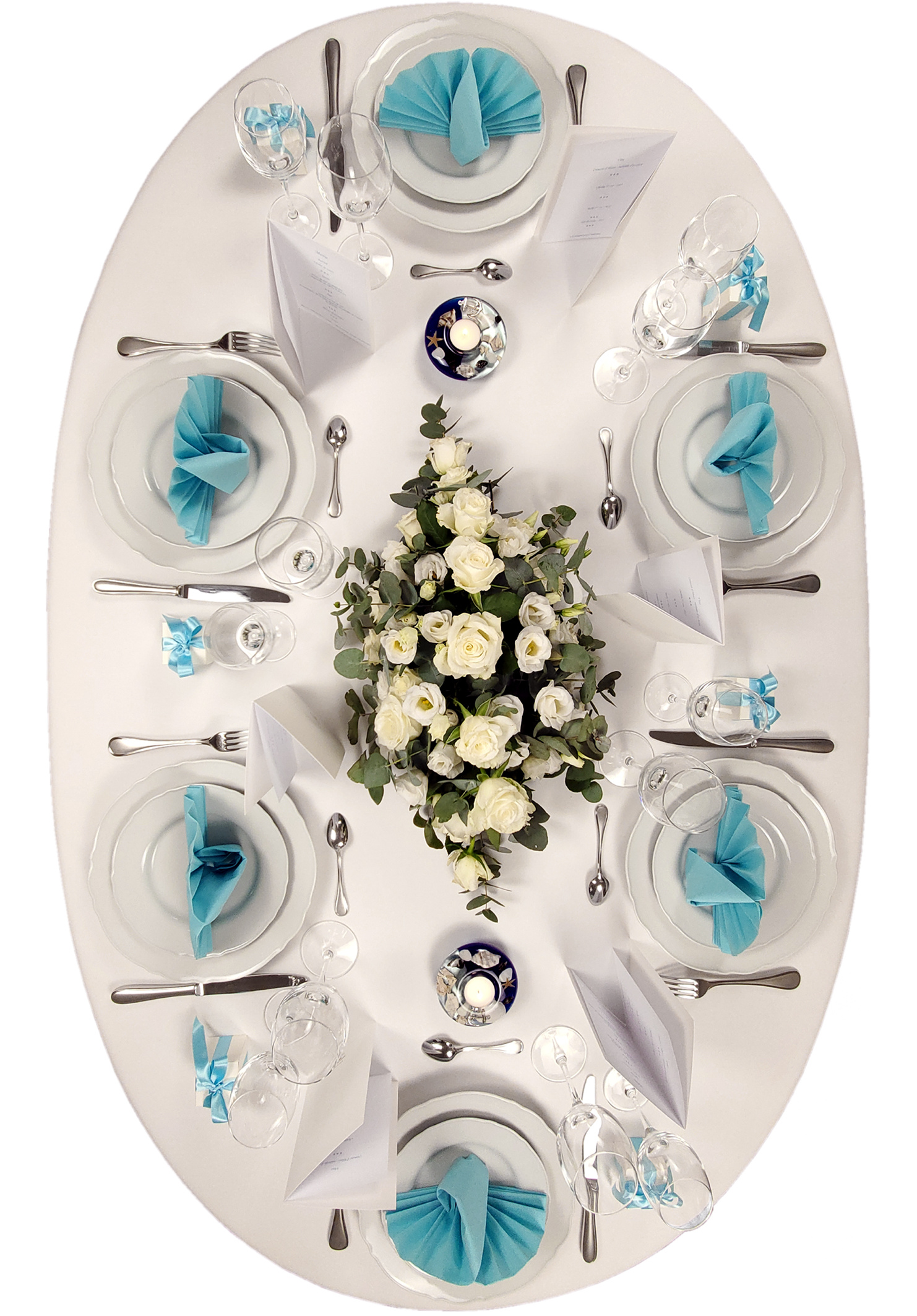 Déco table turquoise