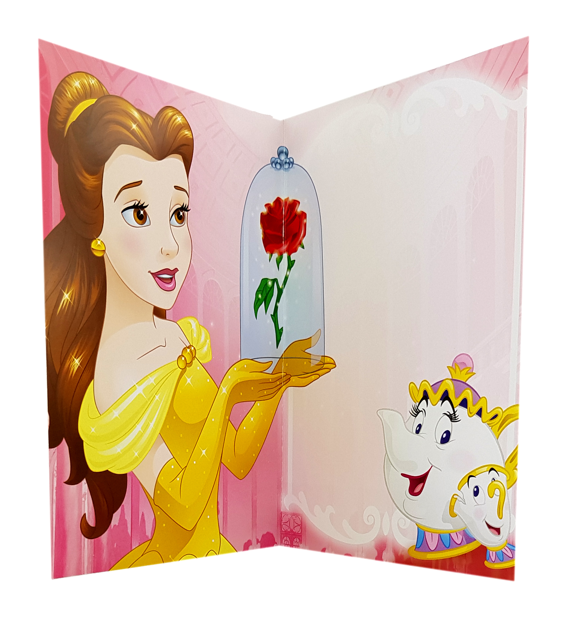 Carte personnalisable en menu - Thème anniversaire Princesse Disney Belle