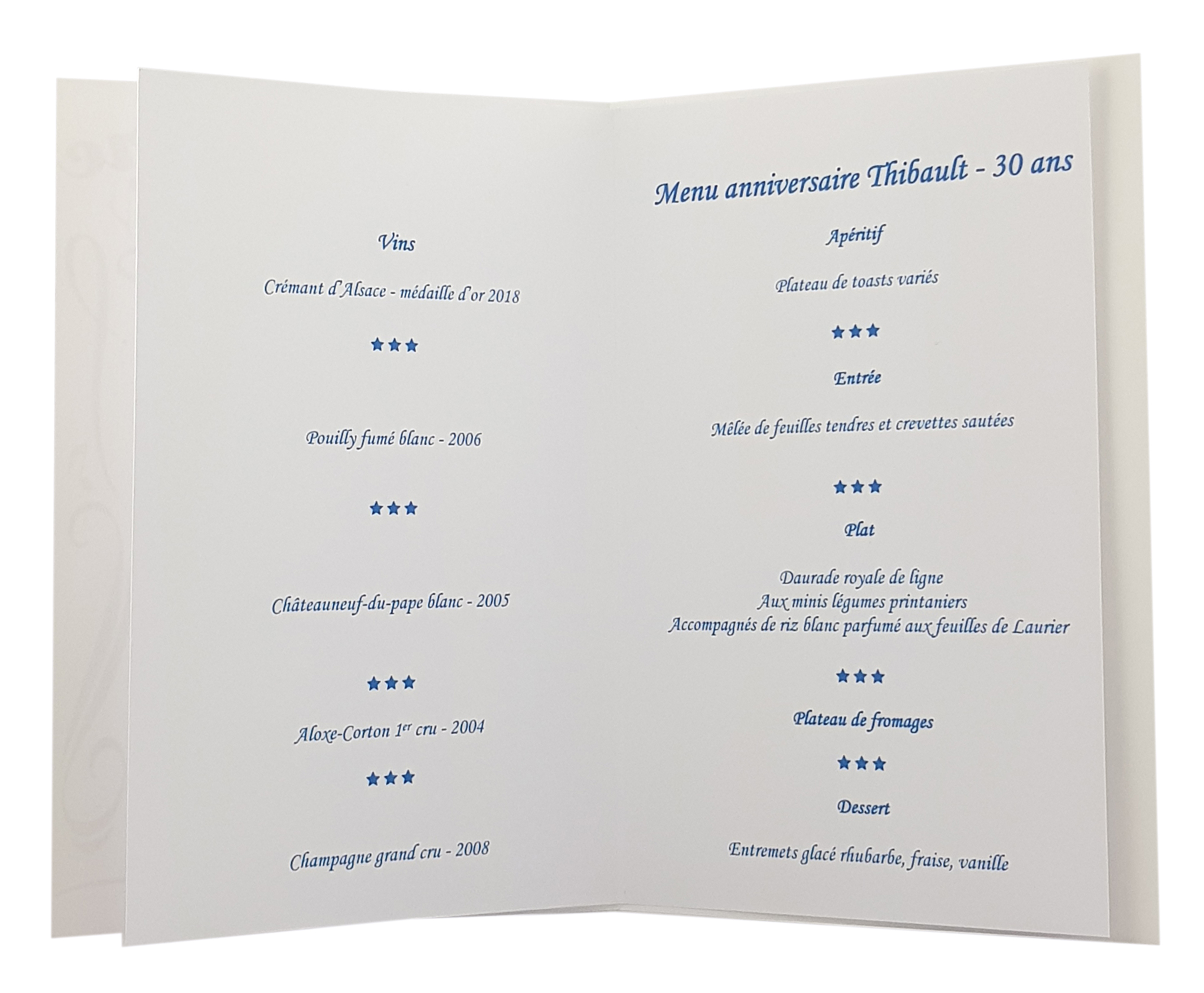 Carte De Menu Anniversaire Homme Guitare Ref 66 Cartes De Menus A Themes Anniversaire Homme Dianne Style