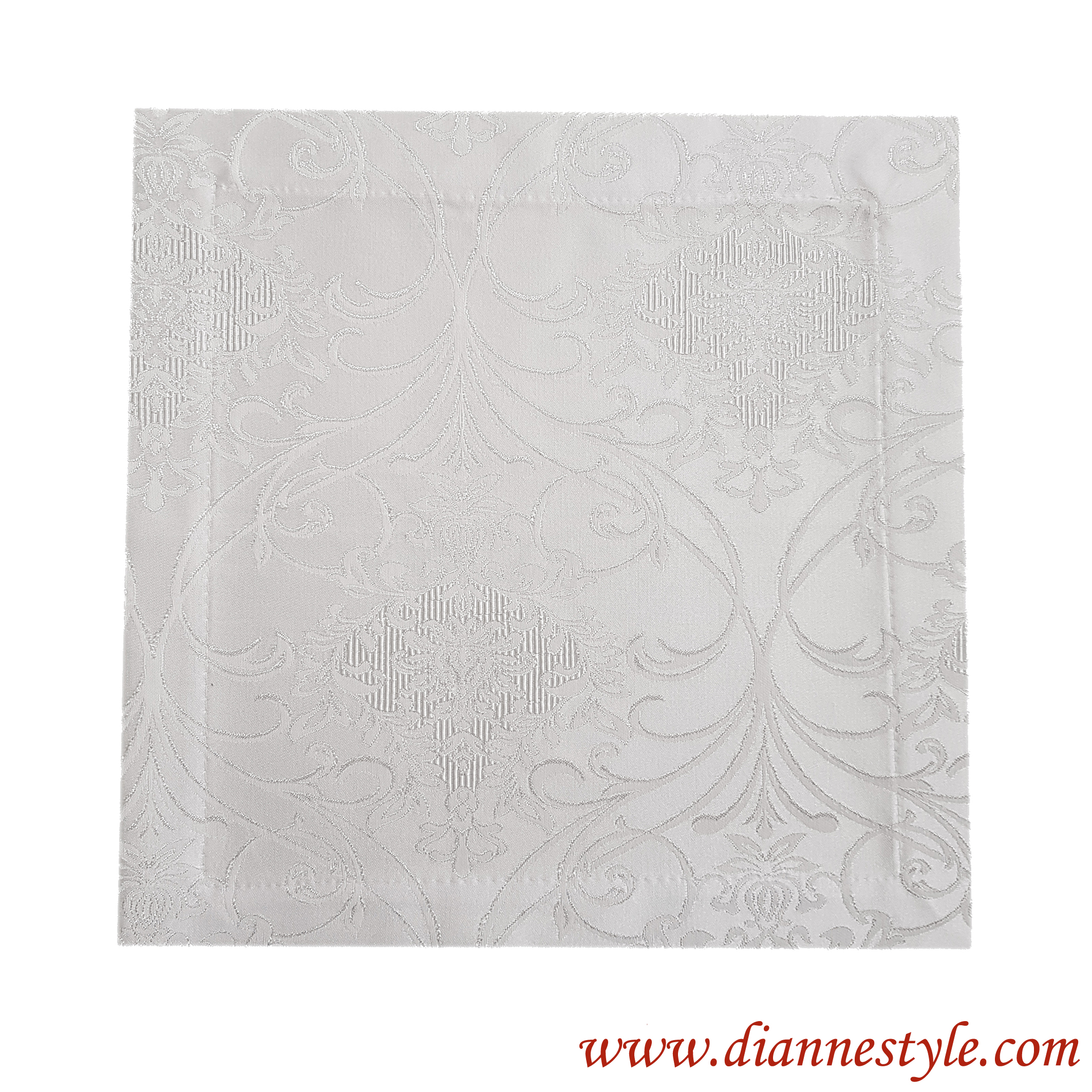 Serviette de table damassée blanche 30x30 cm