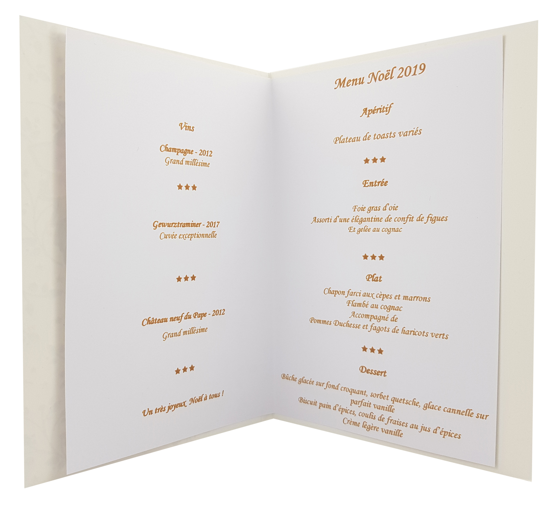 Carte de menu Noël Réf. 193 b