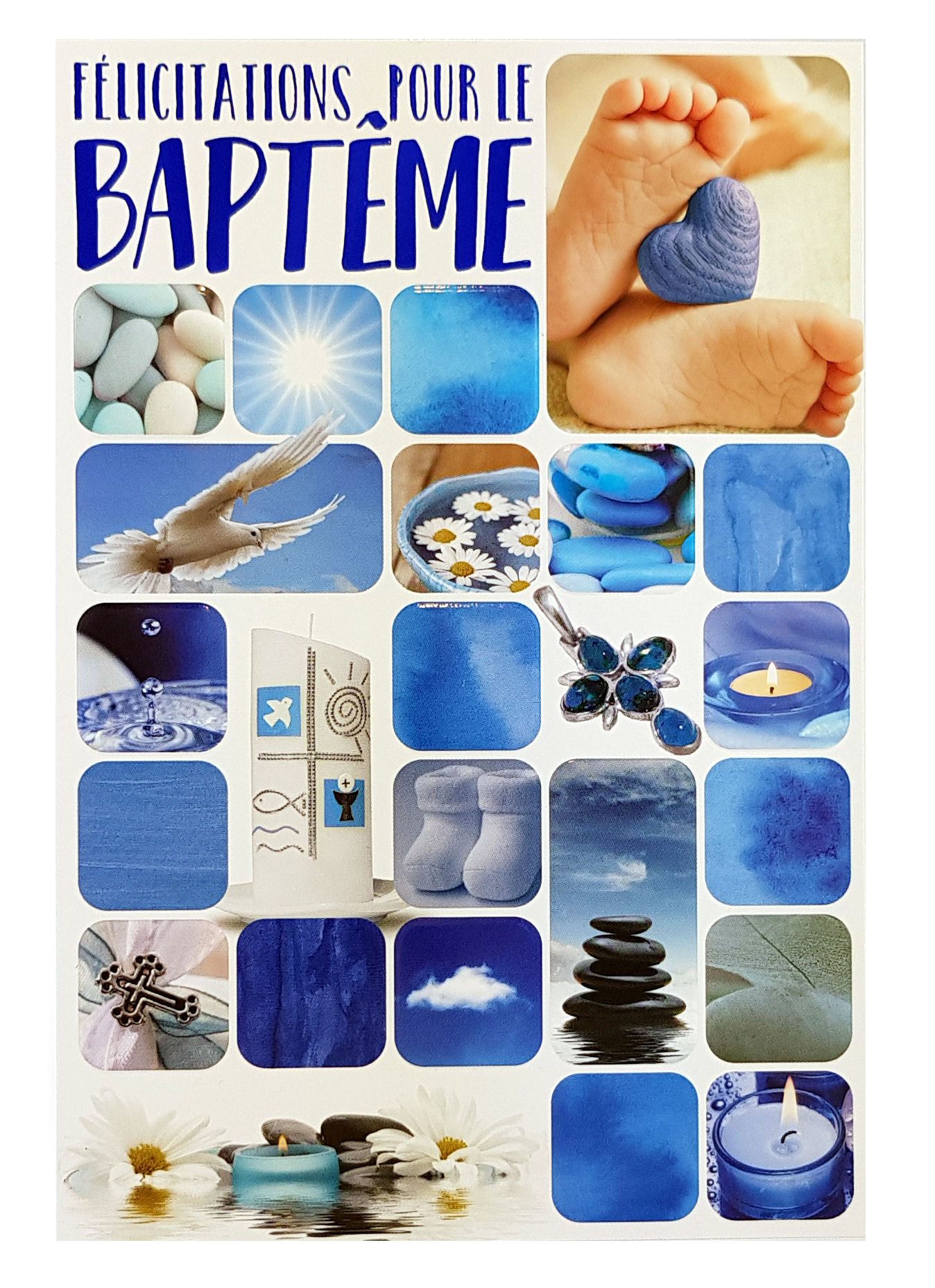 Carte de menu baptême garçon Réf 54