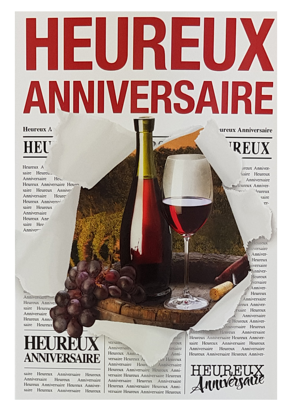 Carte anniversaire homme Vin avec votre propre texte. Réf. 258-Confinement