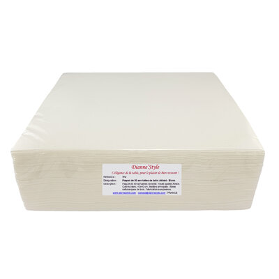 Serviettes de table blanches Airlaid 40x40 cm Ref 312