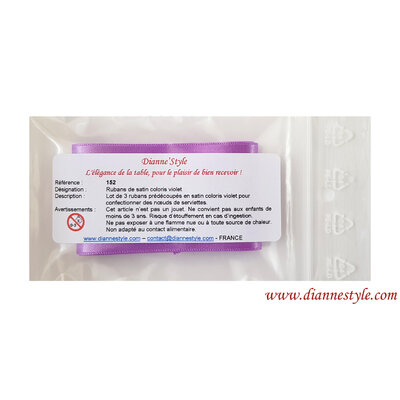 Ruban violet en satin 152 A