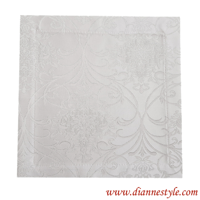 Serviette de table damassée blanche 40x40 cm ref 181