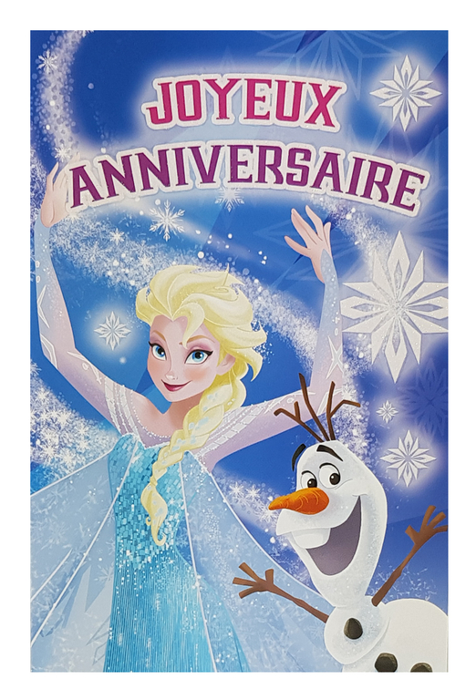  Carte  Disney Joyeux anniversaire  Reine des neiges Elsa et 