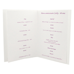 Carte de menu violette