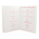 Carte de menu rose