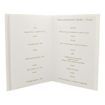Carte de menu verte
