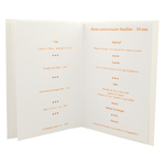 Carte de menu orange