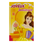 Carte personnalisable en menu - Thème anniversaire Princesse Disney Belle