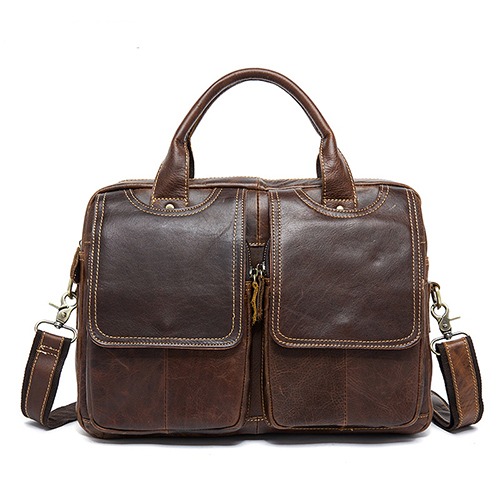 Sac bandoulière homme style Vintage cire à l'huile toile en cuir