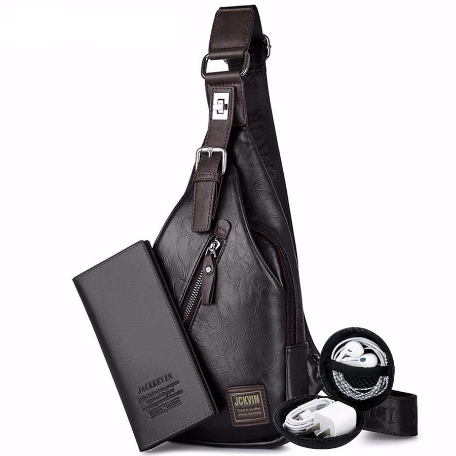 Sacoche Bandoulière Homme Cuir Sac de Poitrine Homme Sacs