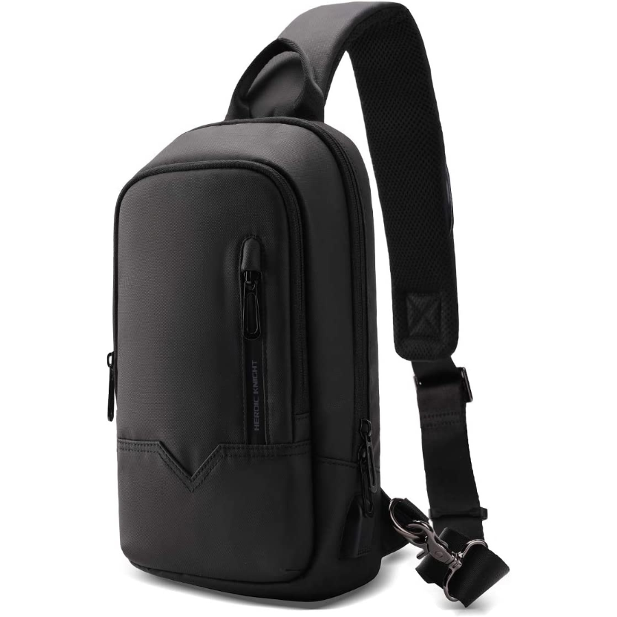 Sac Bandoulière Homme, Sac à Poitrine avec Antivol Chargement USB