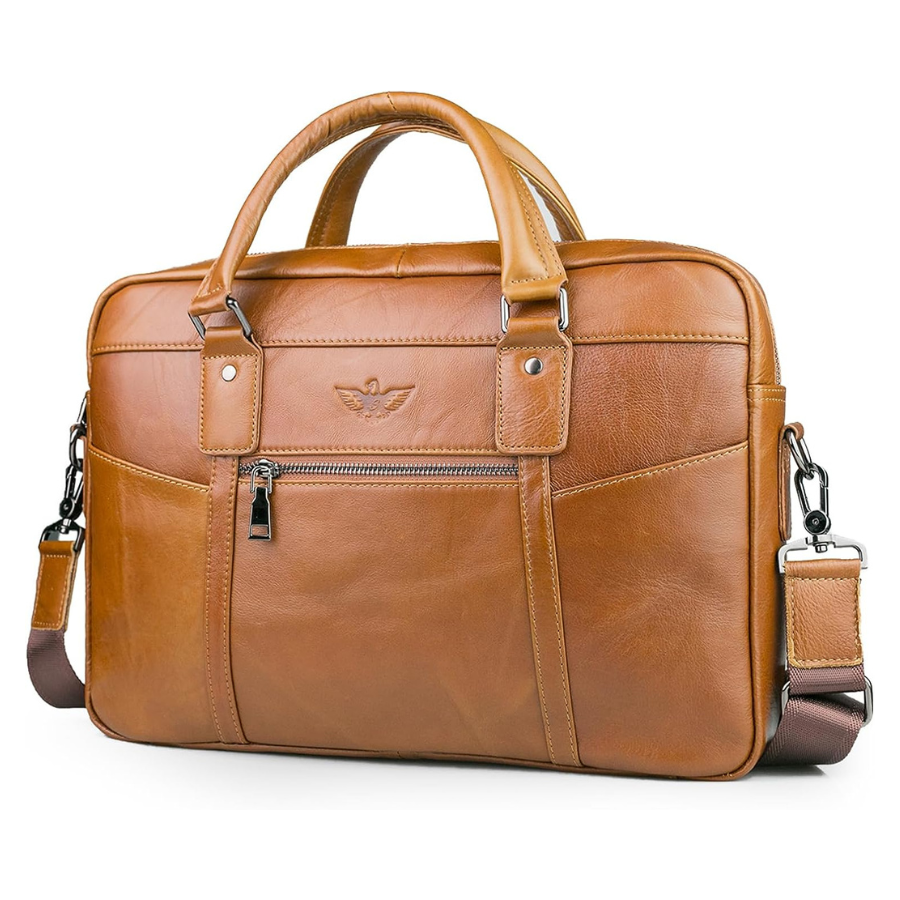 Sacoche BAGZY en Cuir 15.6&quot; pour Ordinateur - Luxe et Fonctionnalité Unis