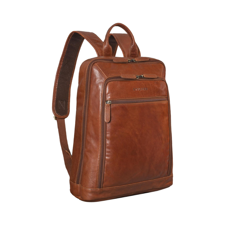 Sac à Dos \'Watson\' STILORD en Cuir Marron Maraska | Pour Ordinateurs 15,6 et MacBooks 16 | Design Vintage-Moderne