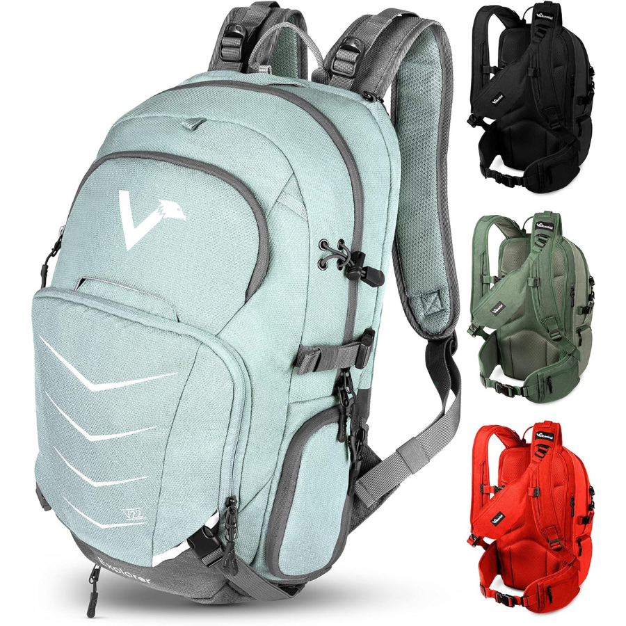 Valkental Explorer V22: Sac à Dos Durable avec Sangles Escamotables   Cape de Pluie