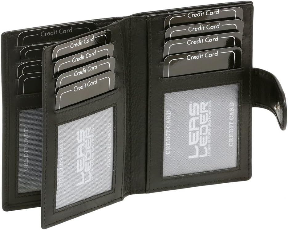 Porte-Cartes en Cuir Noir LEAS - Sécurité RFID & Boîte Cadeau Incluse | Collection Card