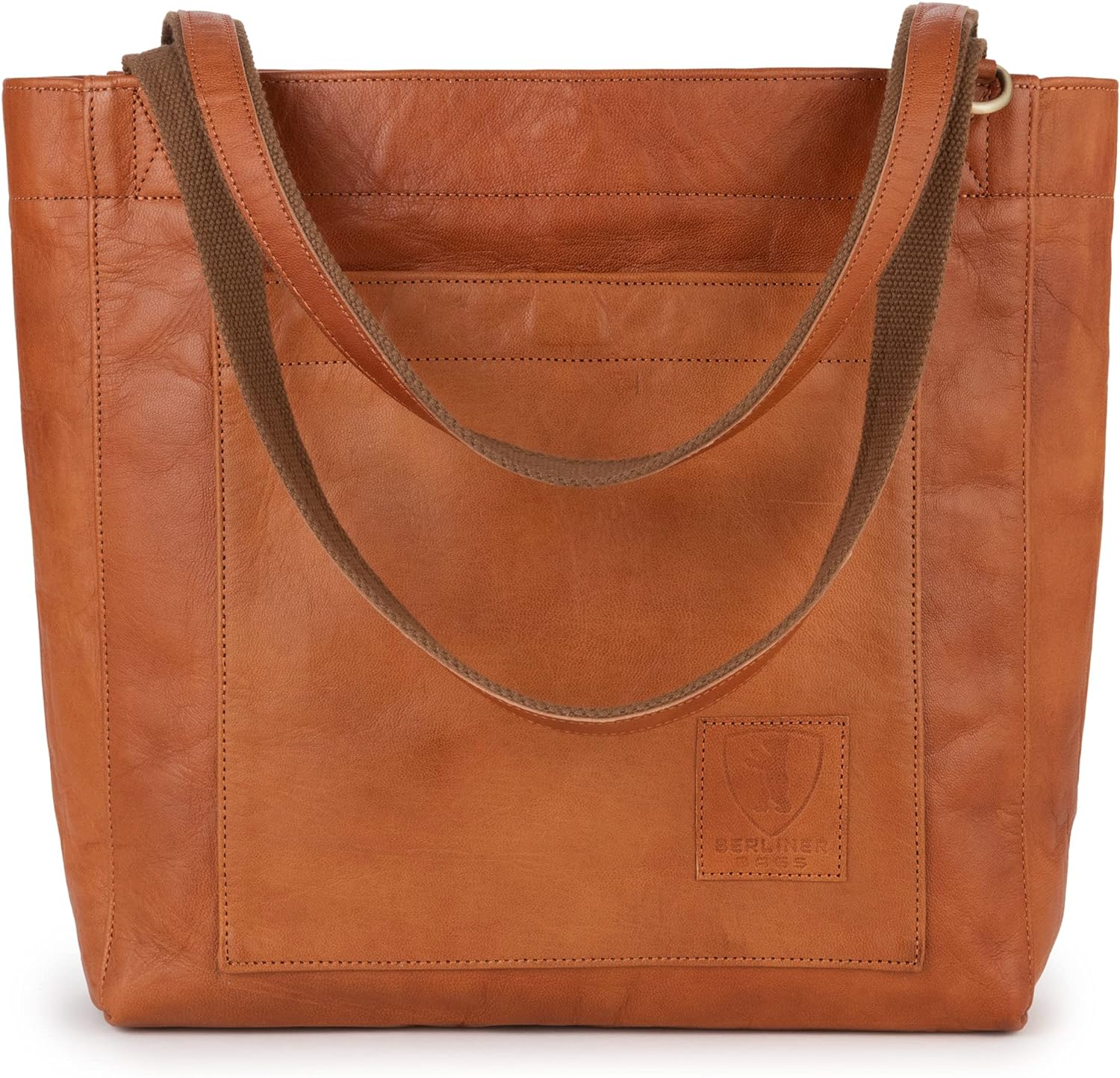 Sac Shopper Seville Vintage Marron - Berliner Bags Cabas en Cuir pour Femme