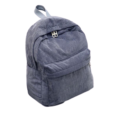 Sac à Dos en Tissu Souple de Style Sac à Dos d'École de Conception de  Velours Côtelé Féminin pour les Adolescentes à Rayures Sac à Dos Femmes 