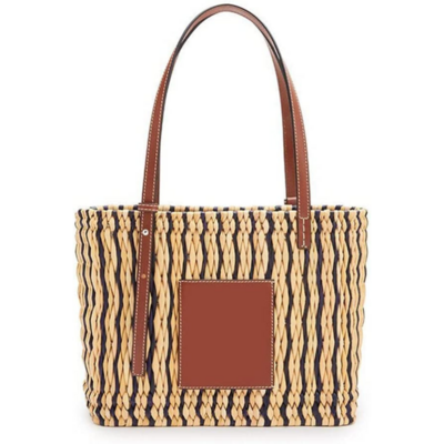 Sacs ?� main d'?�t?� en cuir Pu pour femme - Sacs ?� bandouli?�re ray?�s en paille, tiss?�s ?� la main 