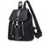 Femmes-Sac-Dos-sacs-d-cole-pour-adolescent-filles-Nylon-fermeture-clair-Design-noir-Femme-Mochila