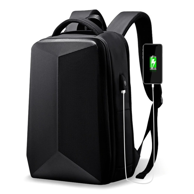 Sac à Dos Fairplay 15,6'' – Anti-vol, étanche, USB – Cuir Synthétique Noir