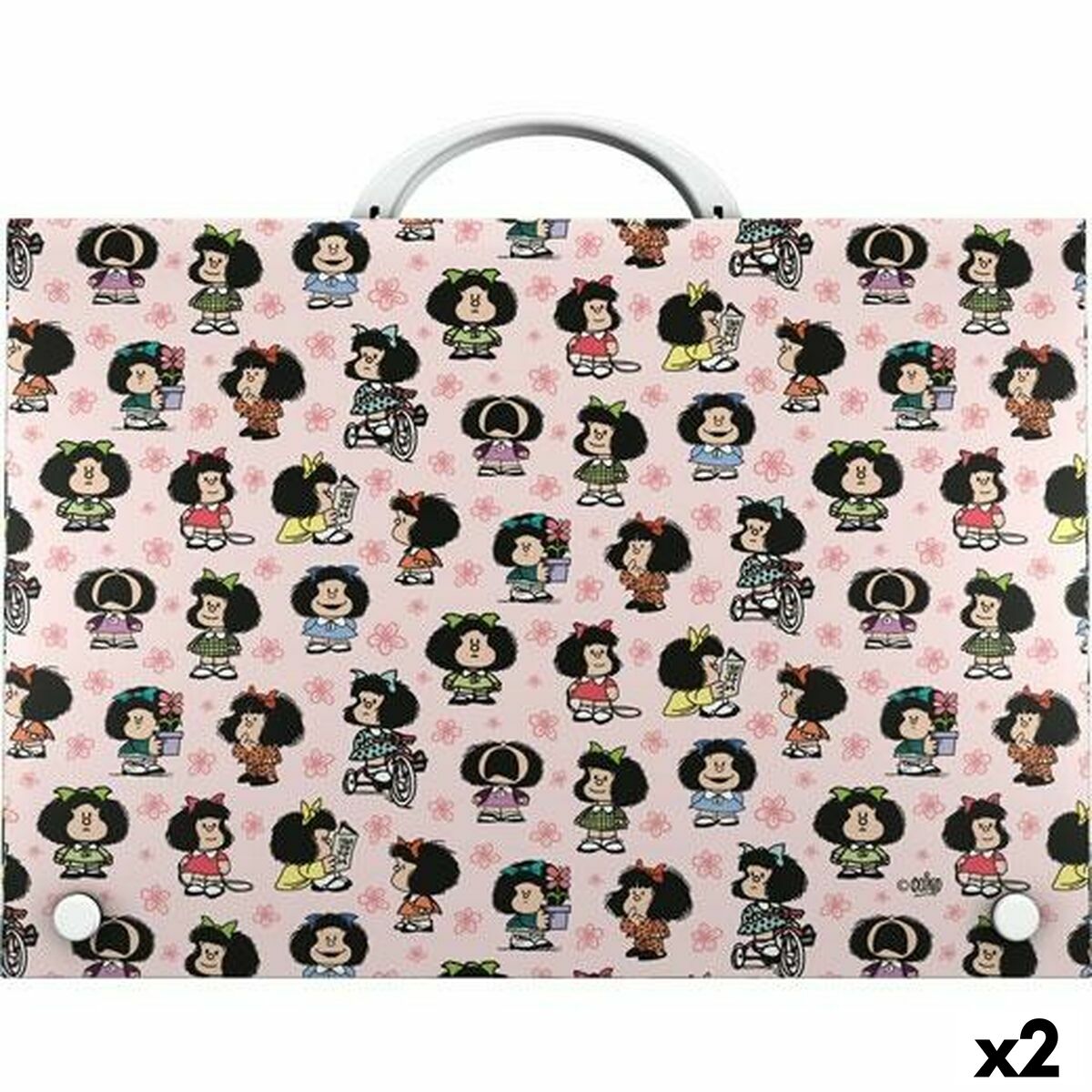 Classeur A4 Mafalda Bird Grafoplas à 4 Anneaux 35mm Avec Recharge 100 Feuilles Quadrillées - FSC - Élastique