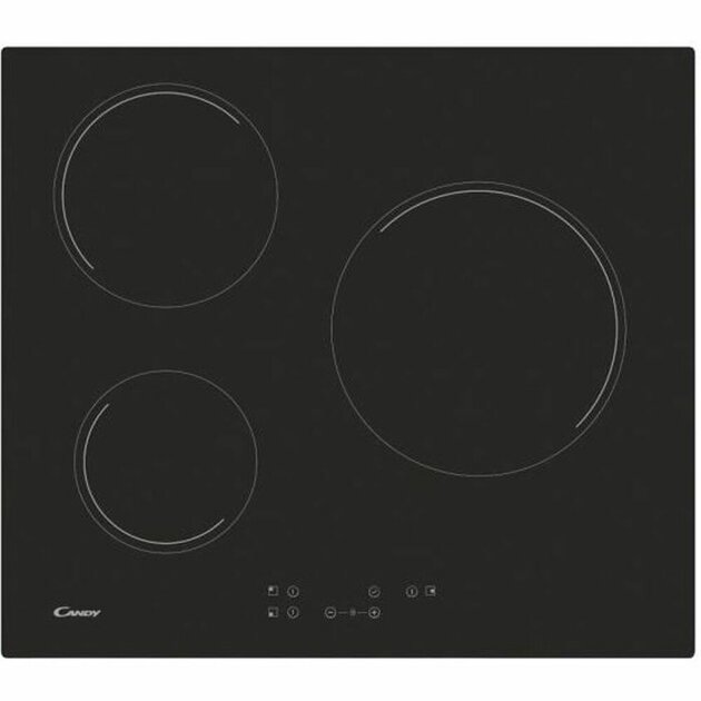 CANDY Plaque Vitrocéramique CH63CT - Table De Cuisson Avec Minuteur Et Commandes Groupées, Puissance 5500W