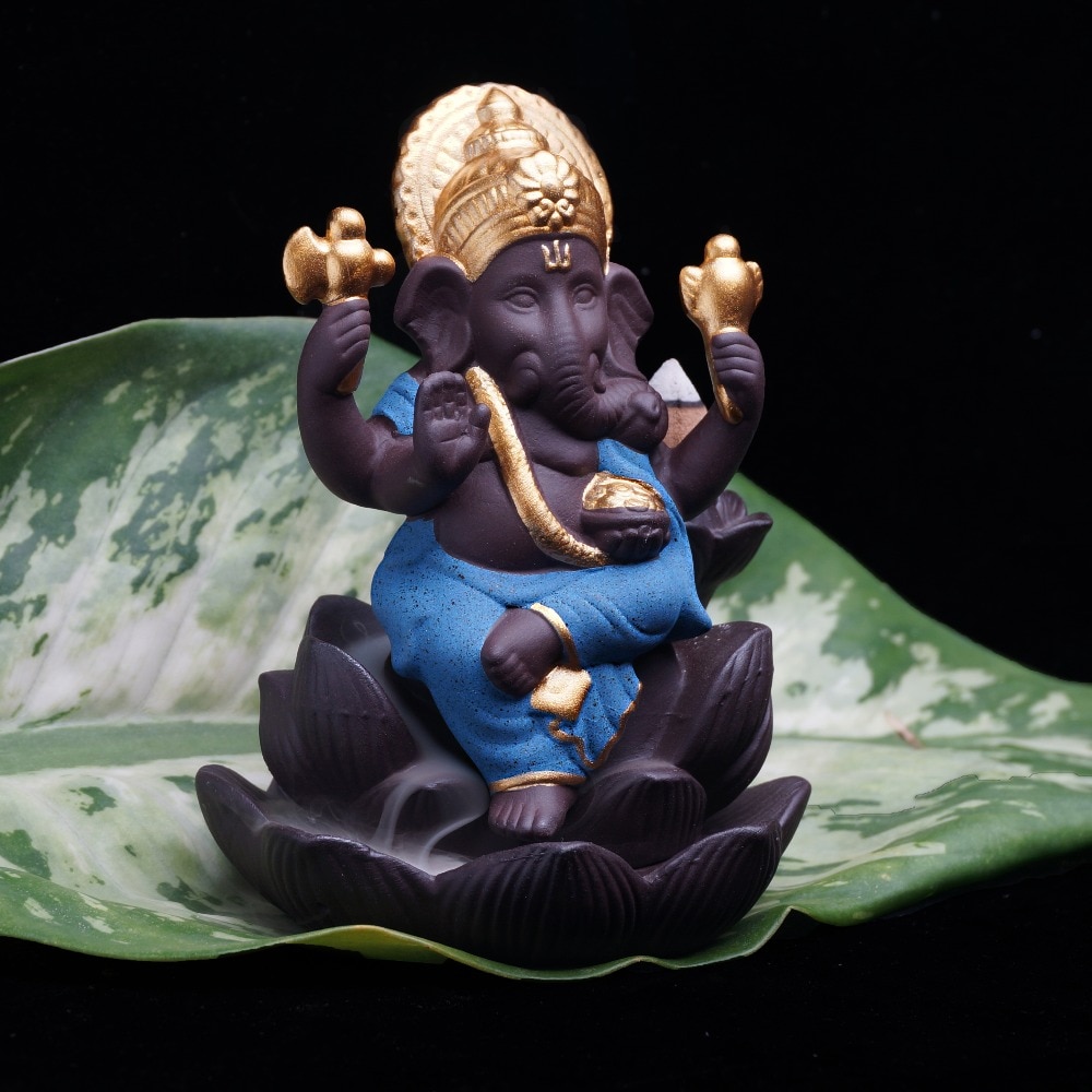 Indien-Ganesha-estatue-l-phant-dieu-Bouddha-statues-Refluant-encens-br-leur-base-Ornements-gifurines-Chambre