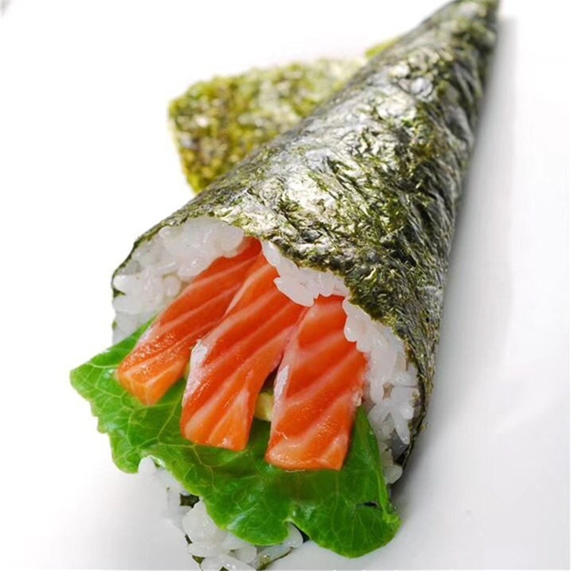 100-pi-ces-demi-coupe-Sushi-Nori-algues-usine-en-gros-AAA-qualit-vert-fonc-cuisson