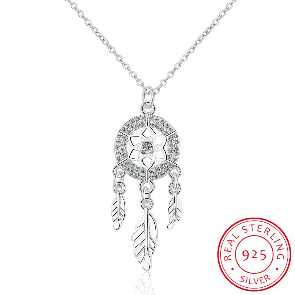 Collier-attrape-r-ves-en-argent-Sterling-100-925-avec-pendentif-plume-ras-du-cou