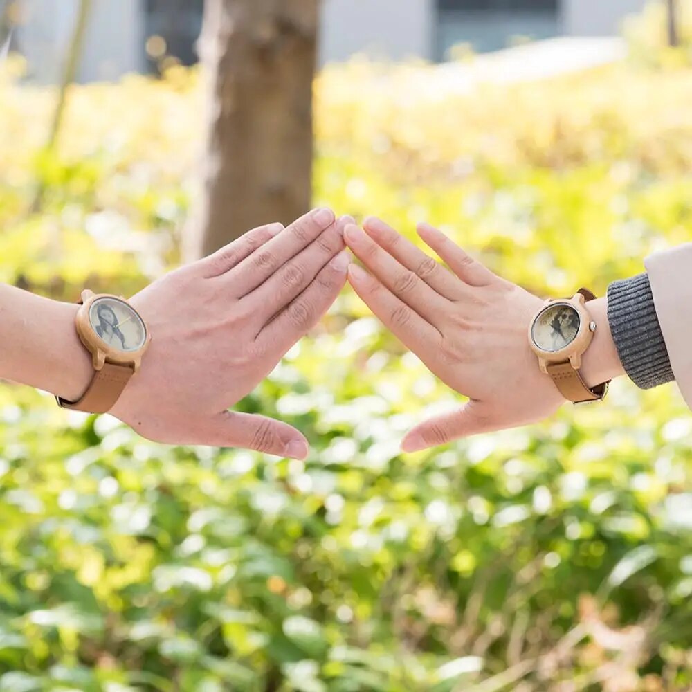 BOBO-BIRD-Montre-Couple-avec-Bracelet-en-Cuir-group-Photo-Laser-Ultra-Haute-Pr-cision-Personnalis