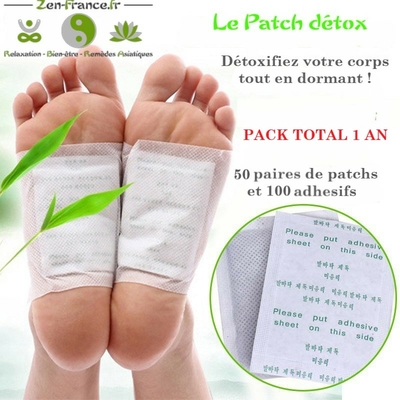 100 patchs détox pour les pieds cure de 1 mois plus 11 mois d'entretiens