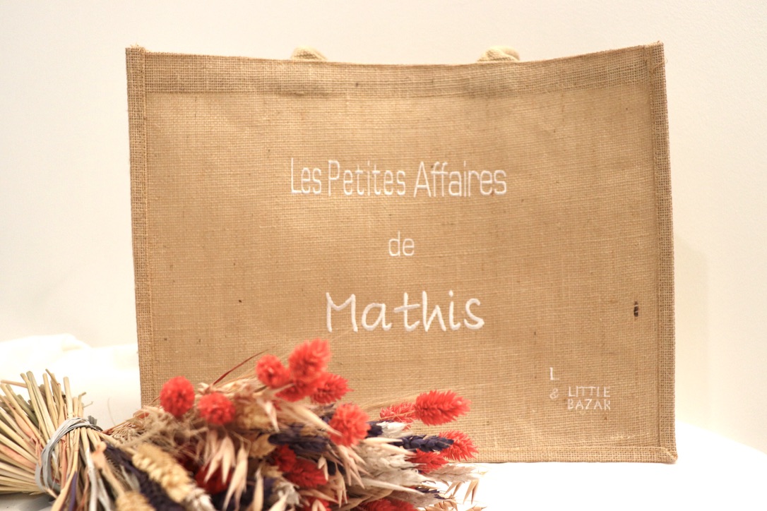 CABAS TOILE DE JUTE PERSONNALISATION Prénom