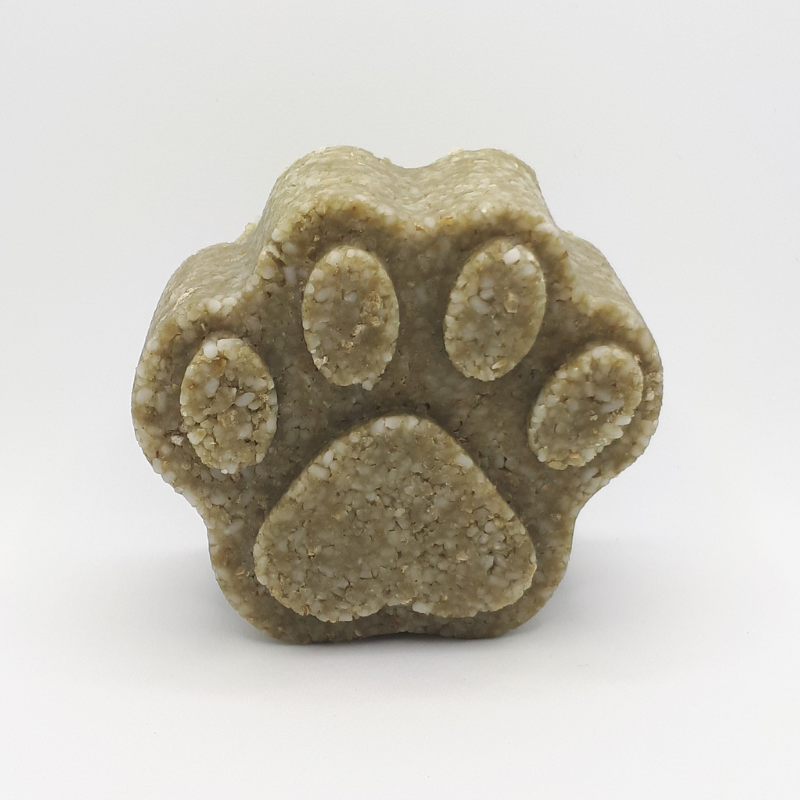 Shampoing solide pour chien en forme de patte